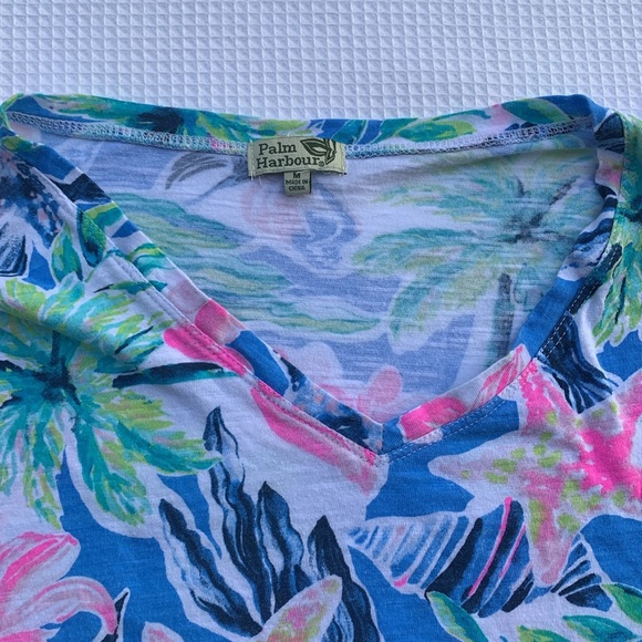 PALM HARBOUR TROPICAL PRINT TSHIRT - Picture 8 of 8